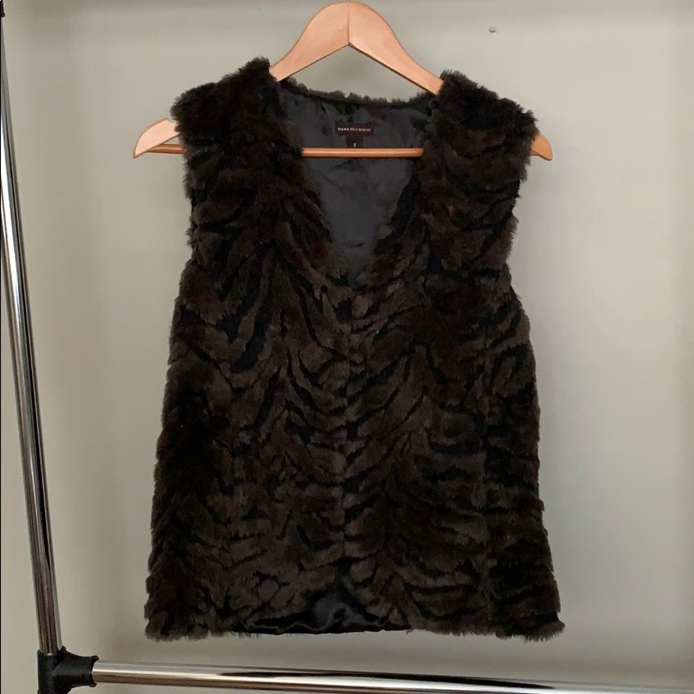 Brown faux fur vest